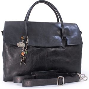 Tigi Collection Handbags Cuir Véritable Grande Serviette/Sac de Travail/Mallette/Sac porté épaule avec Bandoulière Compartiment Rembourré Pour Ordinateur Femme BRIDGET Noir - Publicité