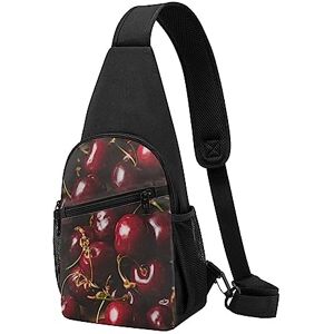 BAFAFA Red Cherry Sac de poitrine tactique imprimé Sac de poitrine Sac de course Sac banane Cyclisme Noir Taille unique, Noir , Taille unique - Publicité