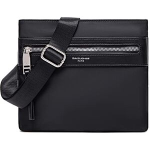 David Jones Nylon Souple Sacoche Homme Bandoulière Petite Taille Pochette Besace Messenger Multipoche Travail Affaires Business Mode Ville Classique Sport Noir - Publicité