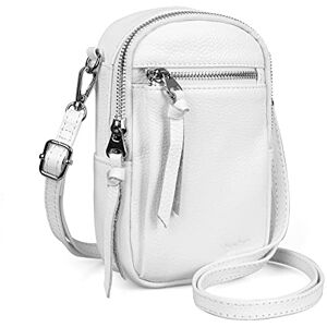 befen Petit sac à bandoulière pour téléphone portable pour femme, sac à main en cuir véritable, mini sac à bandoulière avec longue bandoulière, Blanc neuf., S, Utilitaire - Publicité