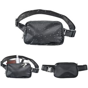 Kleemeiero Sac Banane pour Femme Sacoche Banane Ville Sac à la Taille Ceinture de Course Noir Sac Ville pour Festivals Unisexe à la Mode Ceinture Réglable pour Voyage Mini Sac de Ceinture pour Voyage - Publicité