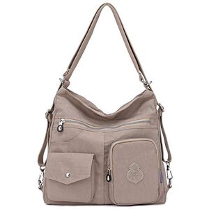 Outreo Sac bandoulière Sac à Main Sac Besace Femme Sac Porté épaule Sac à Dos Imperméable Sacoche Sac de Cours pour école Voyage Messenger Bag, Beige One, L, Vintage - Publicité