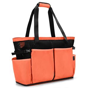 Fasrom Grand Sac de Plage Femmes, XXL Sac Cabas Plage Sac de Piscine avec Fond Zippé, Orange - Publicité