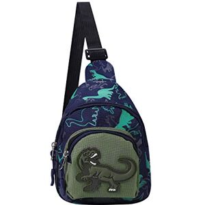 LONTG Sac de Poitrine Dinosaure Garçon Sac pour Enfant Sac d'épaule Toile Nylon Sacoche Bandoulière Léger Sac à Épaule Dessin Animé Mignon Crossbody Bag Porte-Monnaie Garçon Fille pour Voyage Extérieur - Publicité