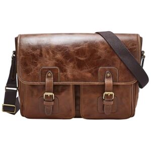 Fossil Sac pour hommes Greenville, Eco cuir/Eco cuir, sangle en polyester Trim Messenger cognac 40.7cm L x 7.0cm L x 29.3cm H - Publicité