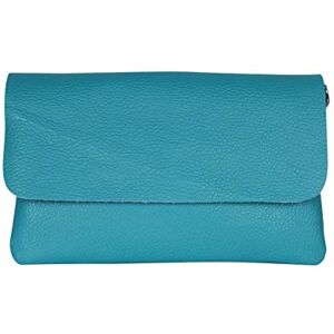 AMBRA Moda AmbraModa  Sac à bandoulière pochette pour femme en cuir véritable. Convient pour téléphones portables jusqu'à 7" (turquoise) - Publicité