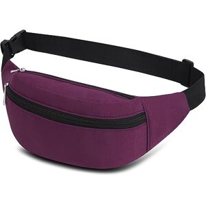 Qinlov Sacs Banane Ville De Sécurité pour Voyage Randonnée Homme Femme, ACS de Sport Vélo à Dos Waist Fanny Pack Running Outdoor Sport de Randonnée (Violet) - Publicité