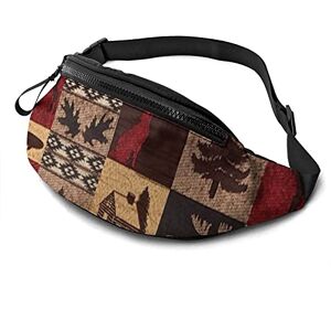 AOOEDM Sac de Taille réglable avec Ceinture Lodge Bear Deer Fish Print Fashion Casual Fanny Waist Pack ‏Or Traveling Hiking Cycling Running, Unisex. Publicité