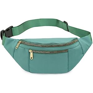 Hixingo Sac Banane pour Femme Homme, Sacoche Banane Ceinture Réglable Chic Unisexe Sac à la Taille Poche d'entraînement Bandoulière Sac pour Sport, Course, Randonnée 7 Couleur (Vert) - Publicité