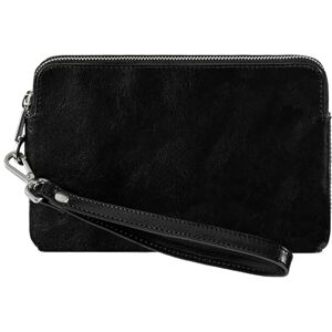 Time Resistance Pochette en cuir pour homme – Sac de rangement pour homme – Sac de poignet – Mallette faite à la main en Italie – Boîte cadeau incluse (Noir) - Publicité