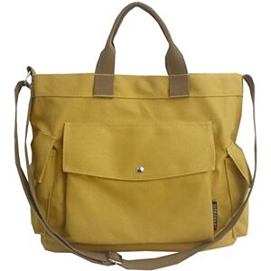 DKIIL NOIYB Sac fourre-tout en toile pour femme 35,6 cm Grand sac fourre-tout à bandoulière avec plusieurs poches en toile Poignée supérieure Sac fourre-tout de travail, A04-Jaune, 36cm - Publicité