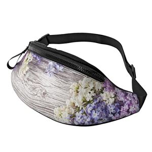 BAFAFA Sac banane de sport décontracté imprimé fleurs blanches violettes, sac à bandoulière multifonctionnel, sac à dos de randonnée, cyclisme, voyage, noir, taille unique, Noir , Taille unique - Publicité