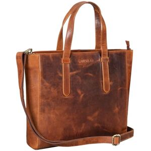 STILORD 'Rachel' Sac Tote Bag Femme Cuir Vintage Sac à Bandoulière Grand Sac à Main Shopper Femmes XL Cuir Véritable, Couleur:kara cognac - Publicité