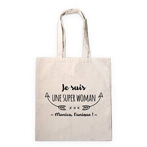 CADEAUX.COM Tote Bag Personnalisable Je suis super 100% Coton Recyclable Idée Cadeau Personnalisé Avec Message Naturel/Écru - Publicité