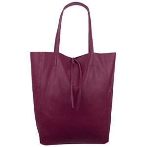 Freyday  Sac à bandoulière en cuir véritable pour femme avec poche intérieure disponible dans de nombreuses couleurs Aspect métallique, bordeaux, L - Publicité