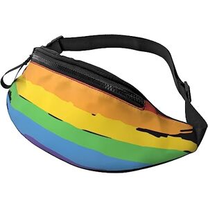 Botell Sac banane personnalisé pour sports de plein air randonnée drapeau gay arc-en-ciel avec sangles, Comme indiqué sur la photo, Taille unique, Mode - Publicité