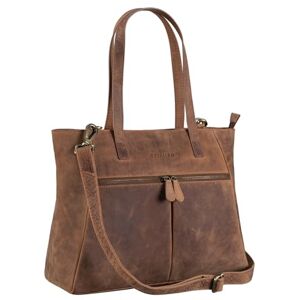 STILORD 'Madeleine' Sac Cartable Bandoulière Cuir pour Femmes Grand Sac à Main Vintage Élégant Sac Business Ordinateur 13,3 Pouces pour Travail Cuir Véritable, Couleur:torino marron - Publicité