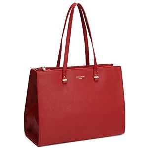 David Jones Sac à Main Cabas Fourre-Tout Femme Grande Taille XL Sac Porté Epaule Cours Lycée Travail Business Format A4 Sac Simili Cuir Shopper Anse Longue Sacoche Ordinateur Rouge - Publicité