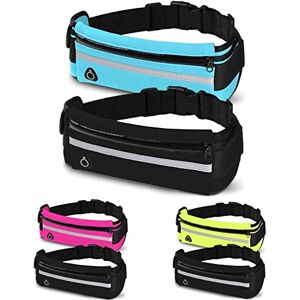 DORNNA® 2x1 Ceinture Running Smartphone Homme et Femme, Sac Banane Sport de Course a Pied, Sport, Footing, Courir Fitness Belt Bag pour Tous Les Telephones. (Bleu et Noir) - Publicité