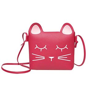 whatUneed Mignon petit sac à main de sac à bandoulière pour petites filles, mini sacs de princesse, sac à bandoulière pour chat (red) - Publicité