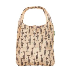 ECO CHIC Sac de courses réutilisable Cabas pliable Tote bag résistant à l'eau (Girafes Beige) - Publicité