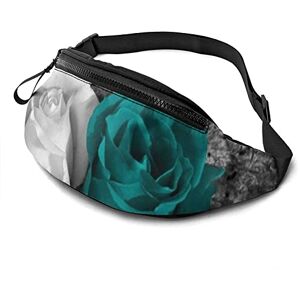 AOOEDM Sac Banane réglable avec Ceinture Bleu Sarcelle imprimé Rose Mode Sac Banane décontracté \u200pour Les Voyages, la randonnée, Le Cyclisme, la Course à Pied, Unisexe. Publicité