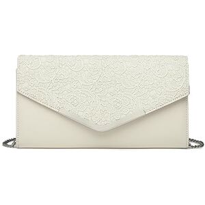 Miss Lulu Pochettes pour femmes, Pochette en enveloppante dentelle florale, Sac à bandoulière avec chaîne élégante, Pochette Fashion Cadeau pour les Filles Fête Mariage Maman Soirée - Publicité