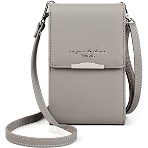 Katech Pochette Téléphone Portable de 6,5'', Sacs Bandoulière Femme, Petit Portefeuille Femme Cuir PU pour Smartphone, CB, Clé, Sacoche Femme Bandoulière, Pochette Sac Telephone Portable Femme, Gris - Publicité