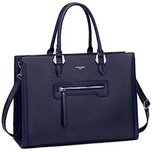 David Jones Sac à Main Cours Lycée Femme Grand Cabas Fourre-Tout Simili Cuir PU Sac Elégant Ville Travail Poches Multiples Shopper Porté Epaule Bandoulière Capacité A4 Mode Chic Bleu Marine - Publicité