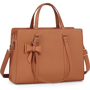 NEWHEY Sac Cabas Femme Sac a Main Sac à Main Femme en PU Cuir Grande Capacité Sac Ordinateur 15.6 Pouces Imperméable Sac Fourre Tout Sac de Cours Lycee Bandoulieres Marron - Publicité