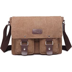 FORRICA Sac de Messager Homme Loisir Sac D'épaule Toile Sac à Bandoulière Hommes Affaires Travail Fac Voyage Crossbody Bag Café - Publicité