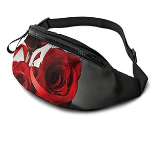 AOOEDM Sac Banane réglable à la Taille Rose Rouge et vin Amoureux romantiques Imprimé Mode Casual Fanny Sac de Taille pour Les Voyages, la randonnée, Le Cyclisme, la Course à Pied, Unisexe. Publicité