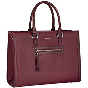 David Jones Sac à Main Cours Lycée Femme Grand Cabas Fourre-Tout Simili Cuir PU Sac Elégant Ville Travail Poches Multiples Shopper Porté Epaule Bandoulière Capacité A4 Mode Chic Rouge Bordeaux - Publicité