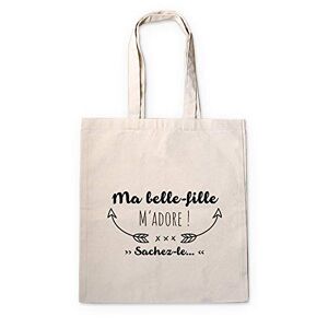 CADEAUX.COM Tote Bag Ma belle fille m'adore 100% Coton Recyclable Idée Cadeau Belle mère Naturel/Écru - Publicité