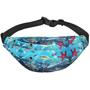 RFSHOP Sac banane, sac banane pour voyage, course à pied, pour homme et femme, paysage naturel 3D coloré de la mer sous l'eau de Tropi, photo - Publicité