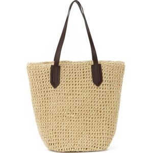 EVEOUT Sac à bandoulière en paille pour Femmes Filles Sac à main d'été en paille Cabas Sac de plage tissé pour vacances voyages(Beige 01) - Publicité