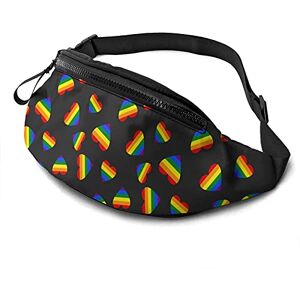 AOOEDM Sac Banane décontracté pour Hommes Femmes, Arc-en-Ciel Gay Pride Coeur Sac de Taille avec Ceinture réglable pour Voyage Sport Course à Pied - Publicité