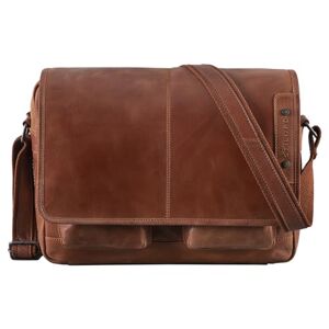 STILORD 'Curtis' Sac à Bandoulière en Cuir comme Sac Messager ou Serviette Vintage Sac pour Ordinateur Portable 15,6 Pouces en Cuir Véritable, Couleur:Andorra Marron - Publicité