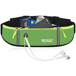 HMCEY Sacoche Banane Femme Homme Chic Étanche Ceinture de Course Sac de Taille Banane Sport Sac Pochette Running Belt avec Prise Casque et Ceinture Réglable pour Cyclisme,Escalade,Fitness(Vert,50-124cm) - Publicité