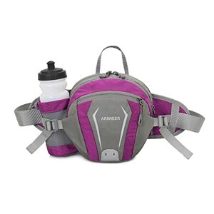 Ariineer Sac Banane avec Porte-Bouteille d'eau Sac Banane avec Ceinture réglable pour Camping Escalade Voyage Sports de Plein air Chien Marche Cadeaux pour Dames Hommes Femmes (Violet) - Publicité