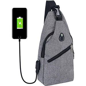 flintronic Sacoche Homme Bandouliere, Sac à Poitrine avec Chargement USB et Port pour Écouteurs, Sac à Dos de Voyage pour Homme & Femme (avec 1*Câble USB) - Publicité