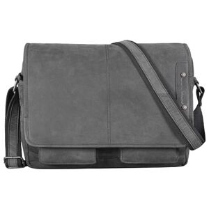 STILORD 'Curtis' Sac à Bandoulière en Cuir comme Sac Messager ou Serviette Vintage Sac pour Ordinateur Portable 15,6 Pouces en Cuir Véritable, Couleur:avaro Grigio - Publicité