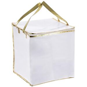 PATIKIL Isotherme Épicerie Sac Non-Tissé Tissu Alimentation Livraison Cabas 35 cm x 35 cm x 40 cm, Blanc - Publicité