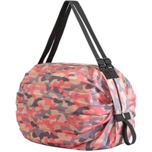 lmoikesz Sac de Rangement Pliable adapté Voyages, Reste organisé Partout, Sac de Courses pour Voyage, Sac de Plage en Polyester, Sac à Main, Camouflage Rose - Publicité