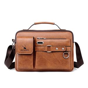 Goecice Sacoche Homme Bandouliere Vintage Sacoche Homme Simili Cuir Pochette Homme Multipoche Travail Affaires Business Sacs à Main Homme - Publicité