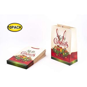 FLORIO CARTA S.p.A Shopper de papier avec poignée en corde colorée, bon Noël, 25 x 12 x 35, lot de 10 unités - Publicité