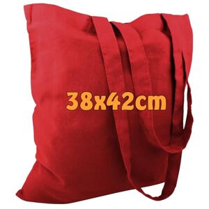 Cottonbagjoe Sac en toile de jute non imprimé avec deux anses 38 x 42 cm, Coton, rouge, Lot de 10 - Publicité