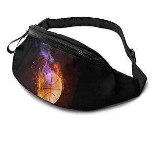 874 Sac À Dos De Randonnée Basket-Ball De Feu Unisexe Sacoche De Ceinture Réglable,Loisir Sacoche Banane pour Promenade De Chien Camping D'Entraînement 14X35Cm - Publicité