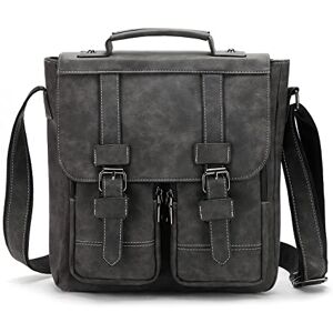 FANDARE Sacs bandoulière Homme Sacoche Homme Cuir Pochette Homme bandoulière Cartable Sac a Main pour Travail Voyag Business Université Ecole Multifonctionnel Sac d'épaule Gris - Publicité