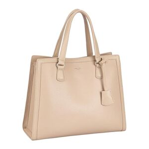 David Jones Paris Sac Cabas porté main Femme Sac cabas porté épaule Sac à main Tote Taille Moyenne Simili Cuir PU Travail Bureau Fille Mode Classique Tendance Tote Bag (Natural) - Publicité